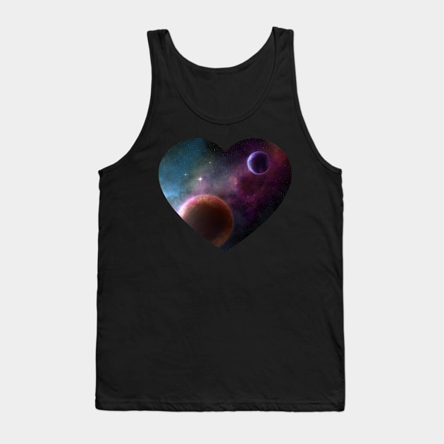 Space Love Tank Top by Ed Labetski Art